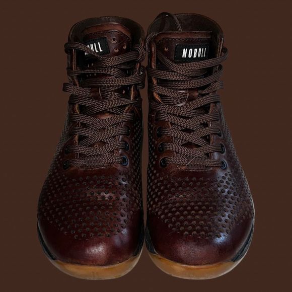 UNISEX HIGH-TOP COFFEE NOBULL LEATHER TRAINER SNEAKER SHOES SIZE W 7.5 M 6 - Picture 2 of 6